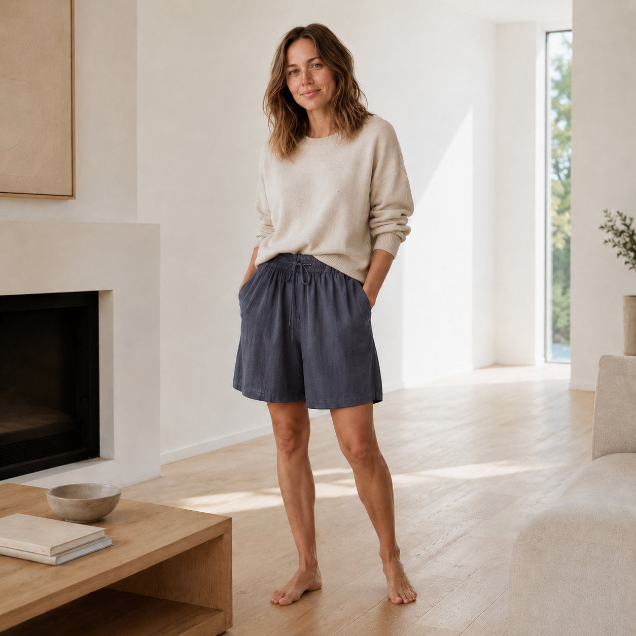 Bermuda-short Lola – Los met hoge taille