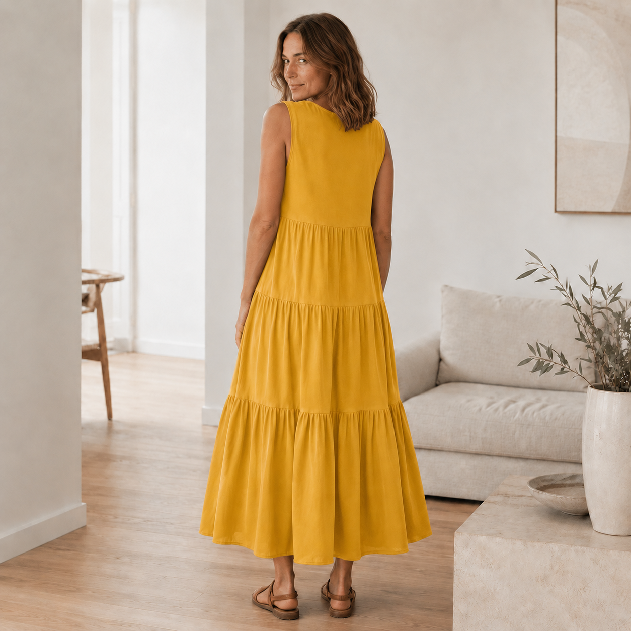 Maxi-jurk Smilla – Vloeiend met volant-lagen