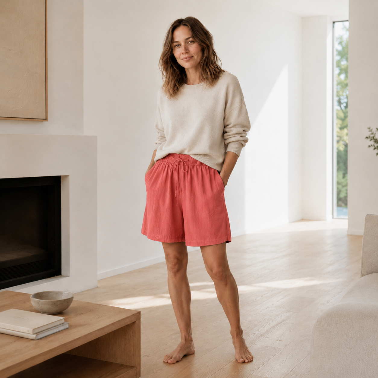 Bermuda-short Lola – Los met hoge taille