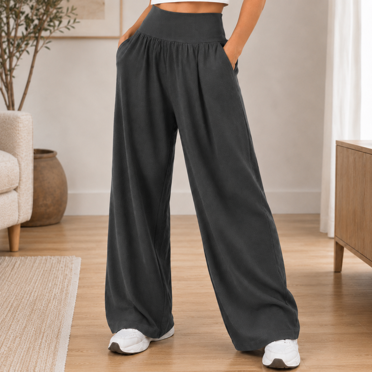 Wijde broek Saga – High-waist met vloeiende pijp