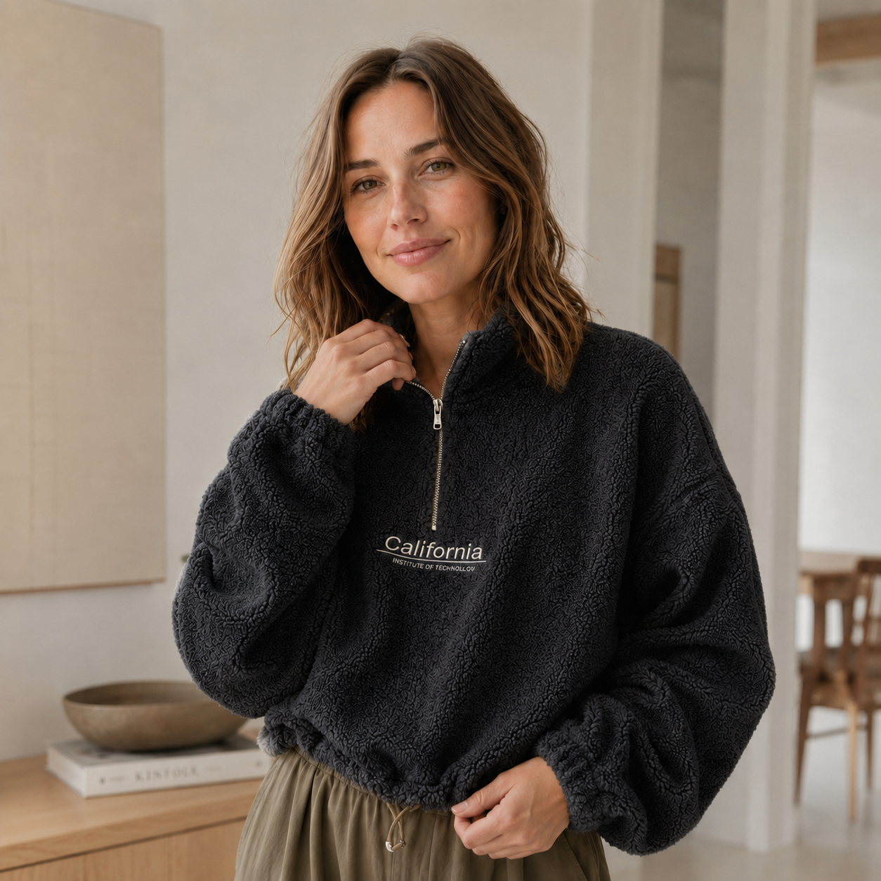 Teddy-halfzip Romi – Cropped & knuffelzacht