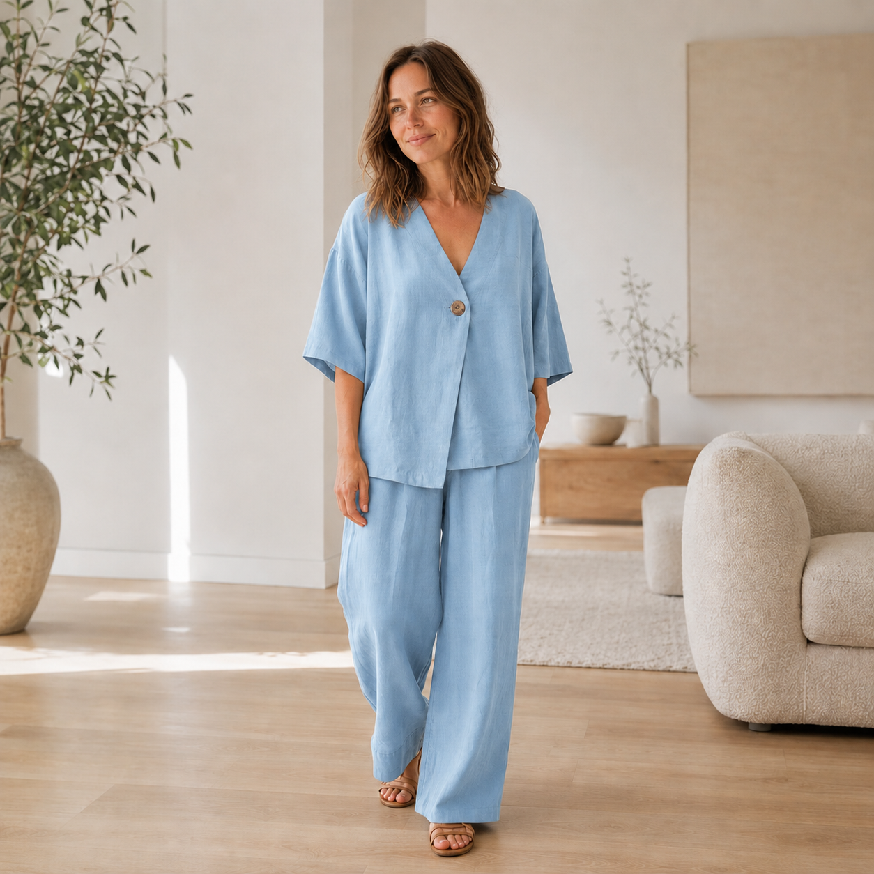 Loungewear-set Mara – Blouse & wijde broek