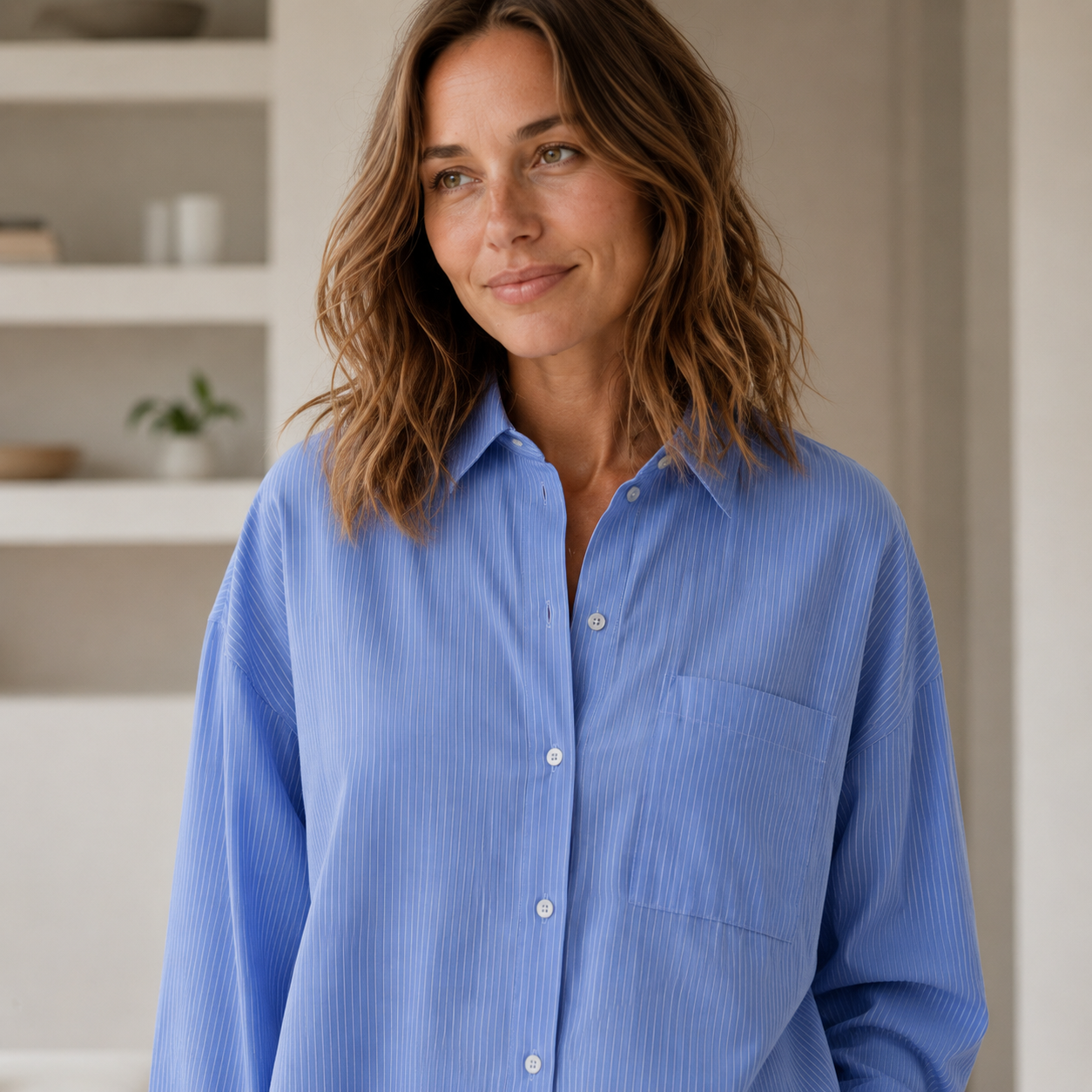 Loungewear-set Juna – Streep-hemd & short