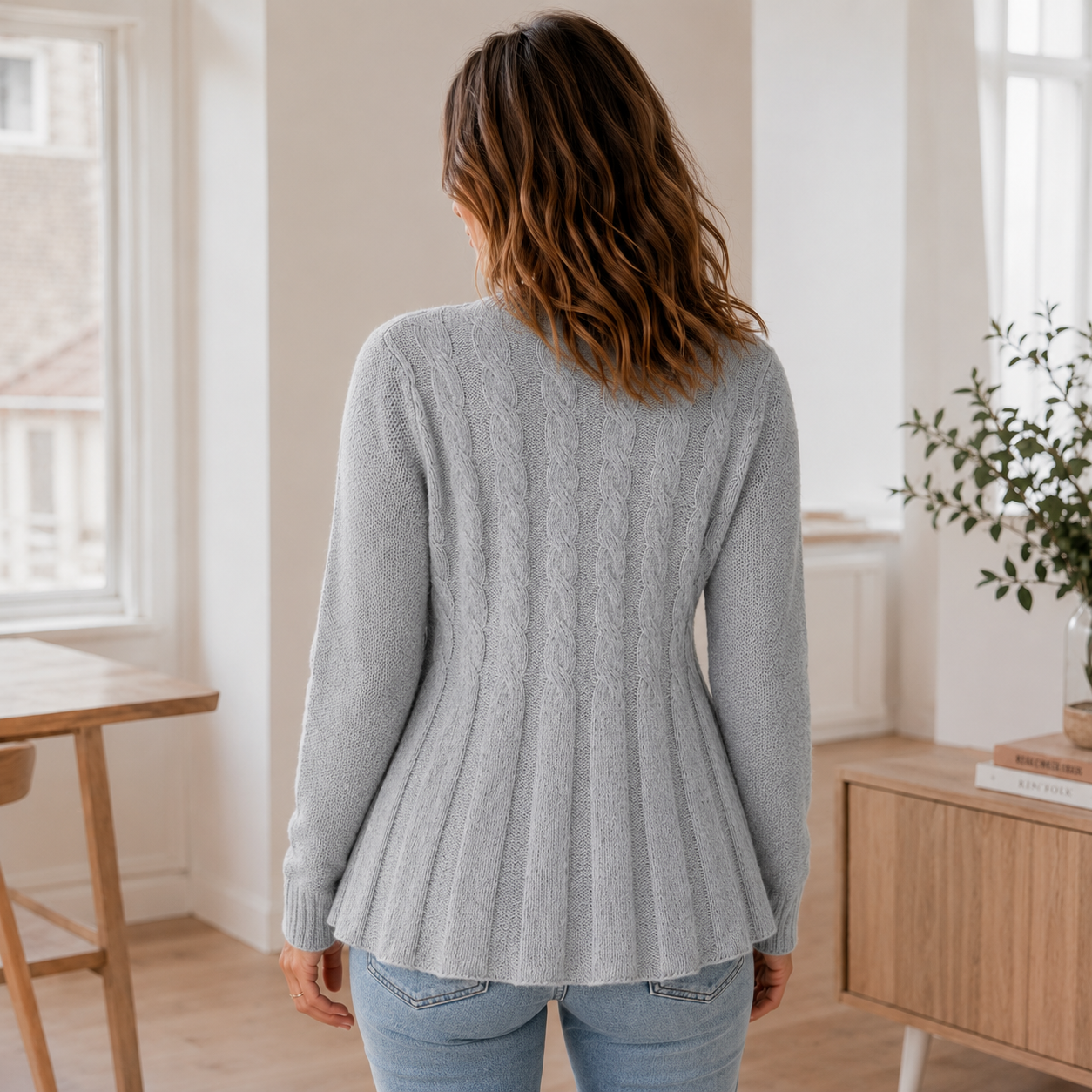 Vest Mila – Cardigan met peplumzoom