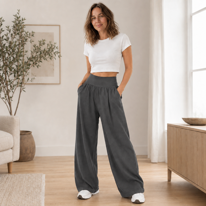 Wijde broek Saga – High-waist met vloeiende pijp