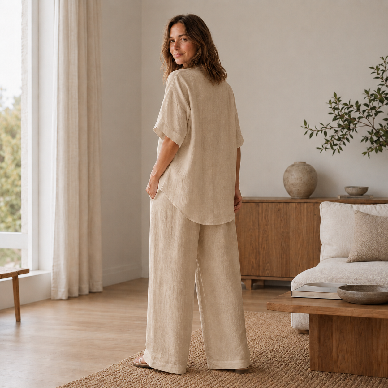 Loungewear-set Lina – Blouse & wijde broek