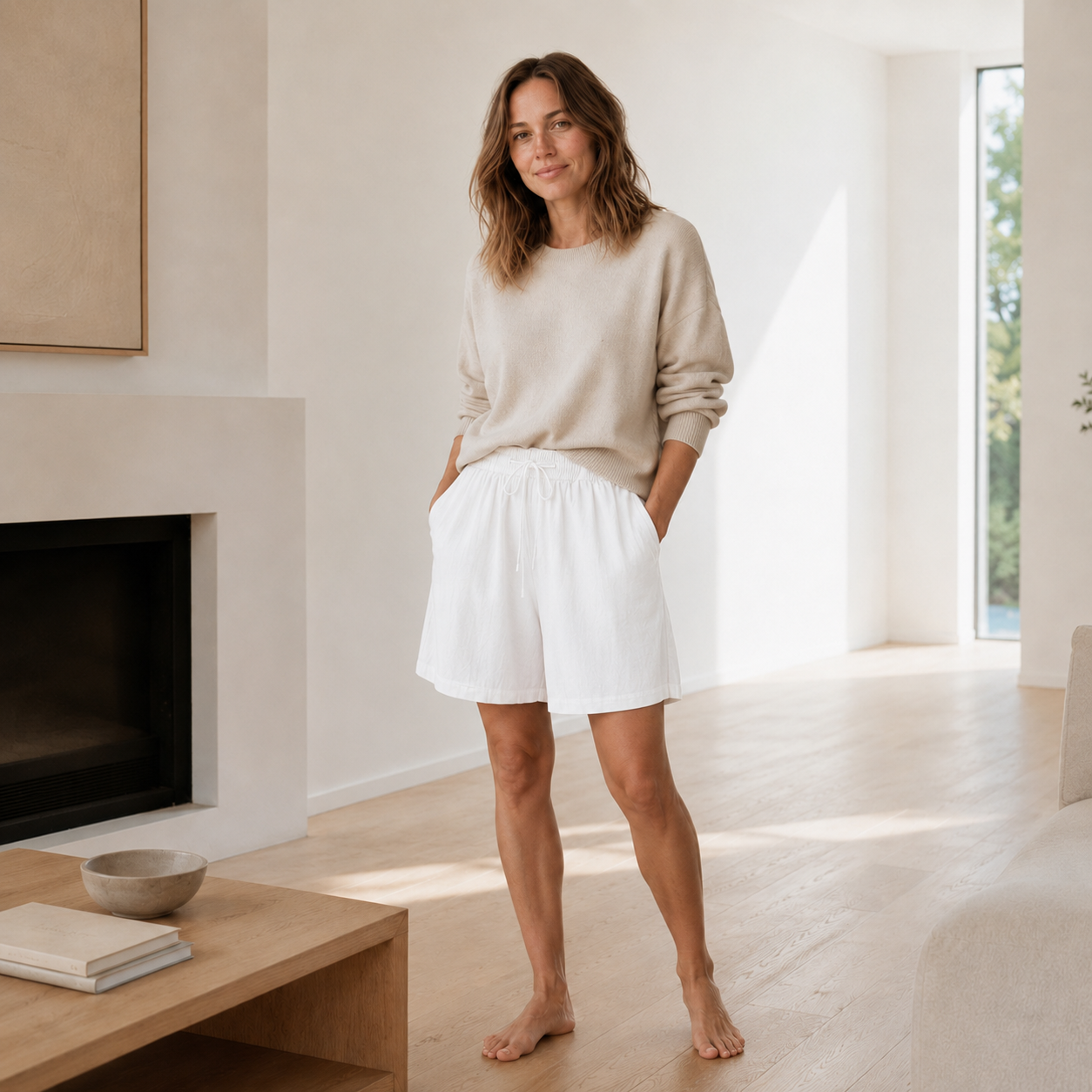 Bermuda-short Lola – Los met hoge taille