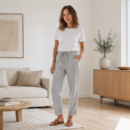 Zomerbroek Hanna – Rechte pijp met koord