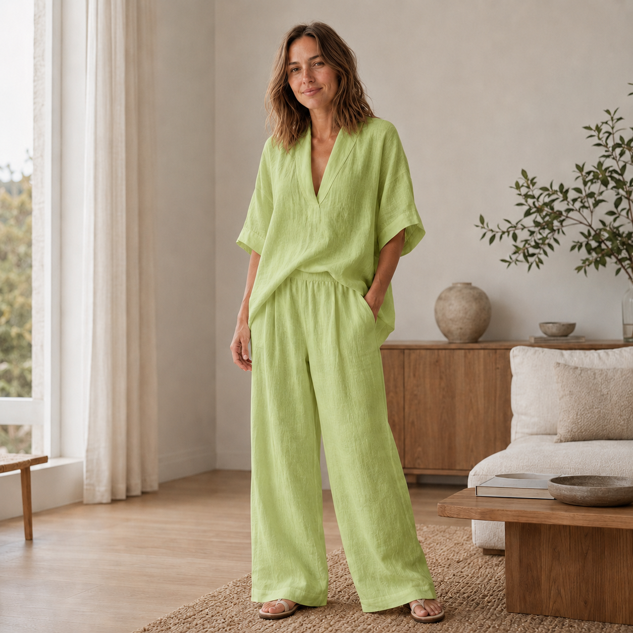 Loungewear-set Lina – Blouse & wijde broek