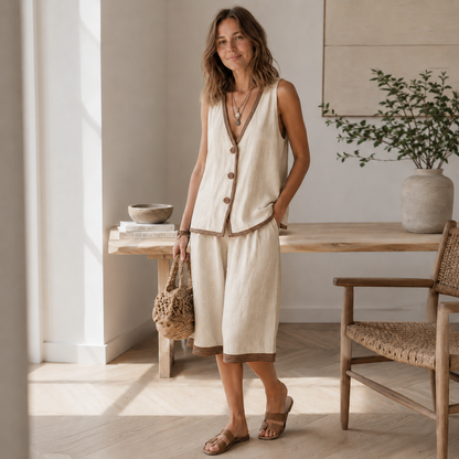 Loungewear-set Ronja – Vestje & wijde short