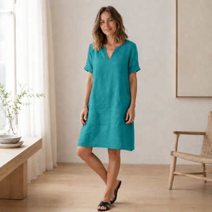 Zomerjurk Nora – Luchtig-licht in linnen-look
