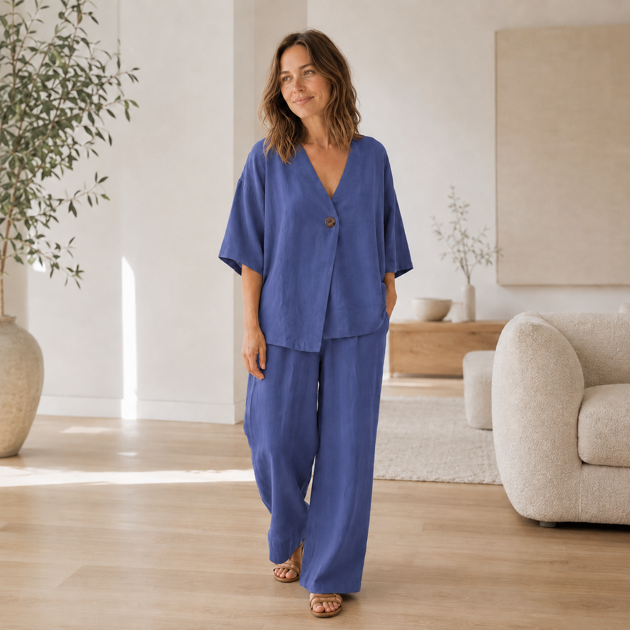 Loungewear-set Mara – Blouse & wijde broek