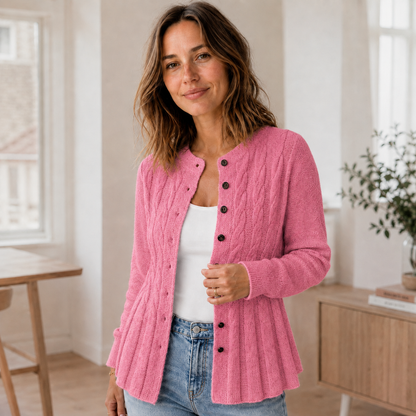 Vest Mila – Cardigan met peplumzoom