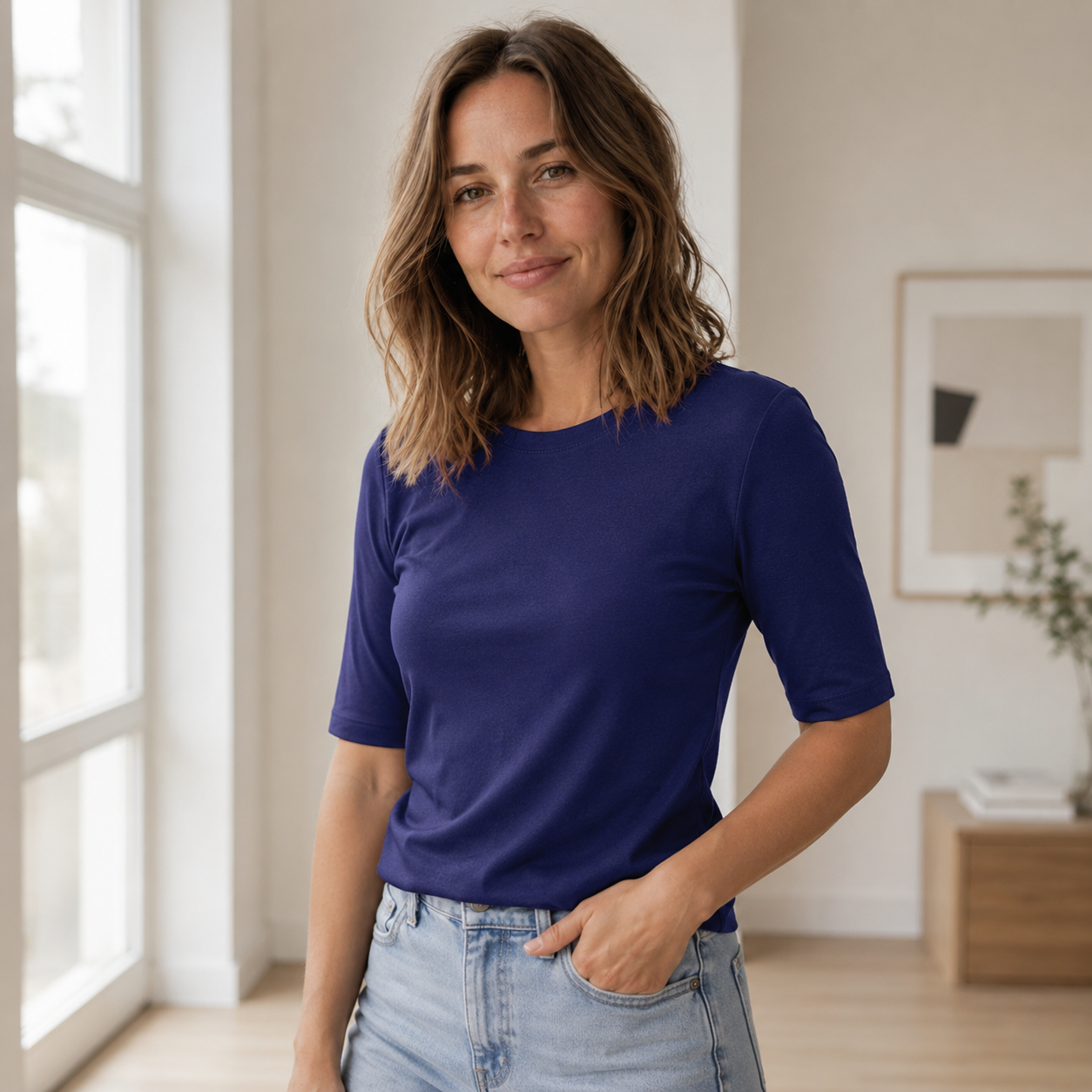 Basic shirt Edda – Nauwsluitend & zacht gesneden