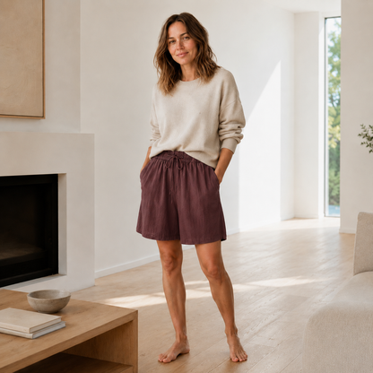 Bermuda-short Lola – Los met hoge taille