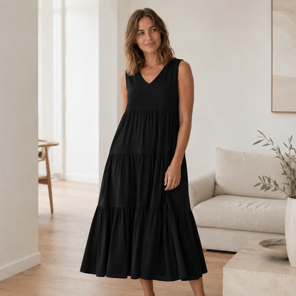 Maxi-jurk Smilla – Vloeiend met volant-lagen