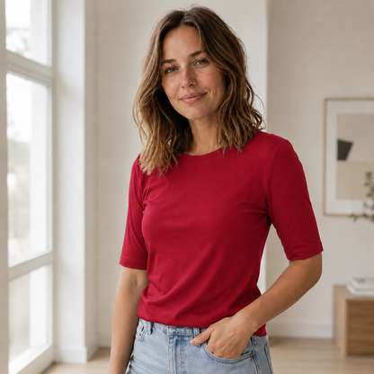 Basic shirt Edda – Nauwsluitend & zacht gesneden