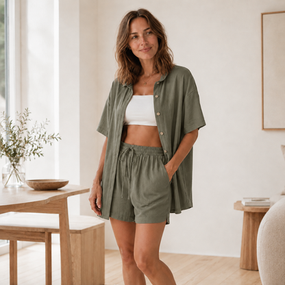 Loungewear-set Nea – Oversized hemd & short