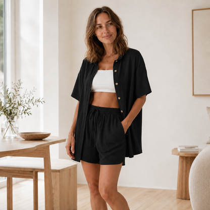 Loungewear-set Nea – Oversized hemd & short