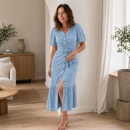 Midi-jurk Nika – Bloemenprint zomerjurk