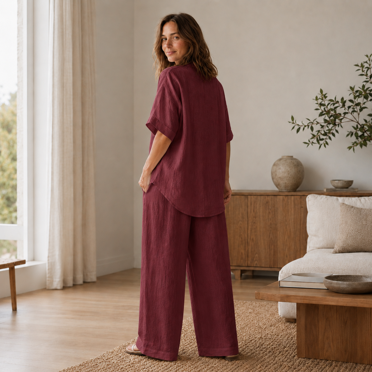 Loungewear-set Lina – Blouse & wijde broek