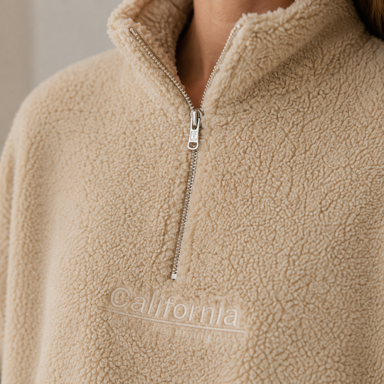 Teddy-halfzip Romi – Cropped & knuffelzacht
