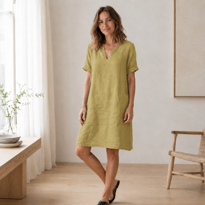 Zomerjurk Nora – Luchtig-licht in linnen-look