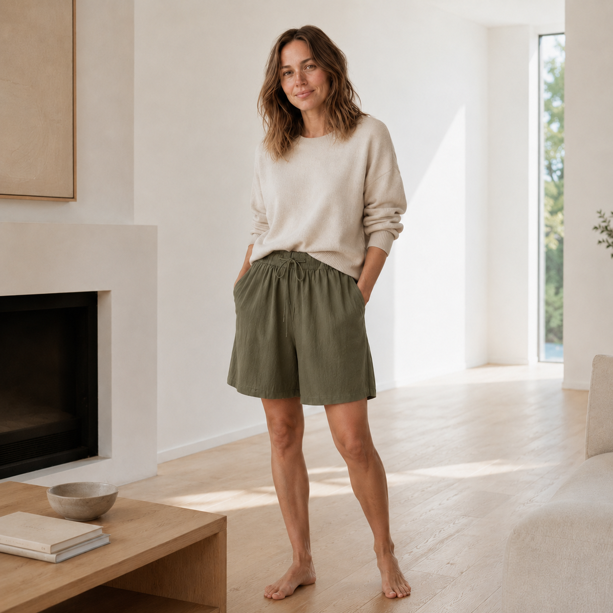 Bermuda-short Lola – Los met hoge taille