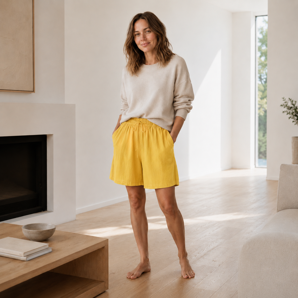 Bermuda-short Lola – Los met hoge taille