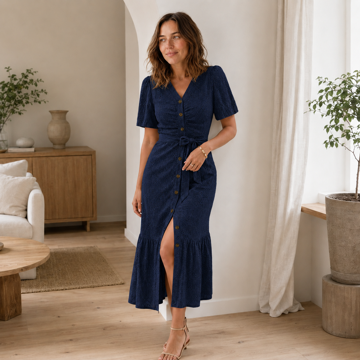Midi-jurk Nika – Bloemenprint zomerjurk