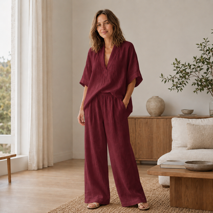 Loungewear-set Lina – Blouse & wijde broek