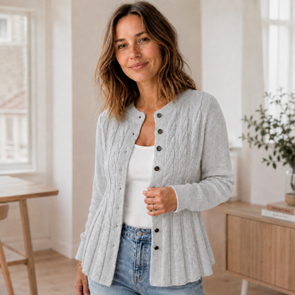 Vest Mila – Cardigan met peplumzoom