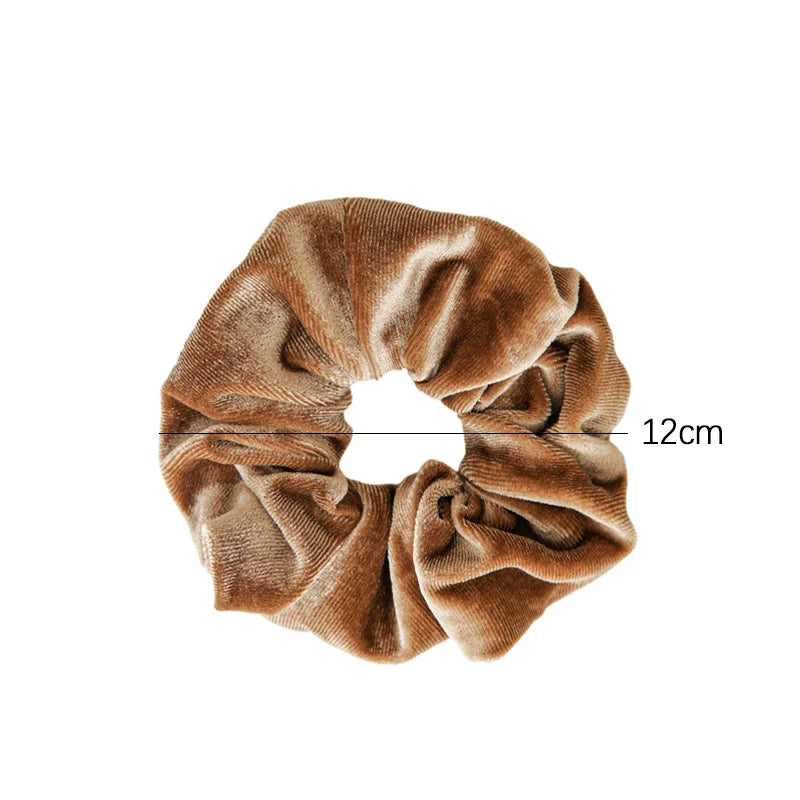 Fluwelen scrunchies Mette – Set van 4, zacht & elegant