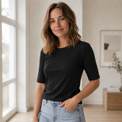 Basic shirt Edda – Nauwsluitend & zacht gesneden