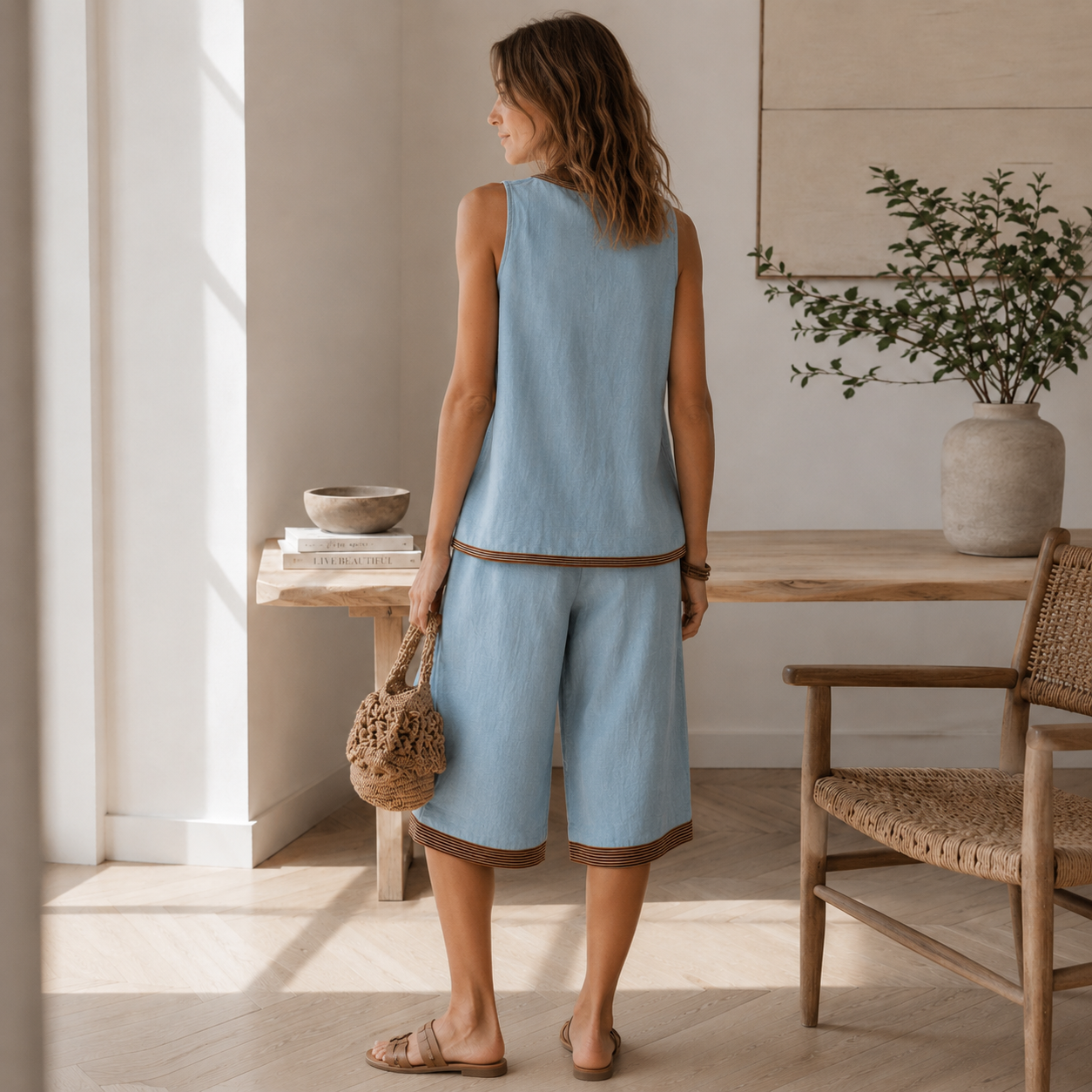 Loungewear-set Ronja – Vestje & wijde short