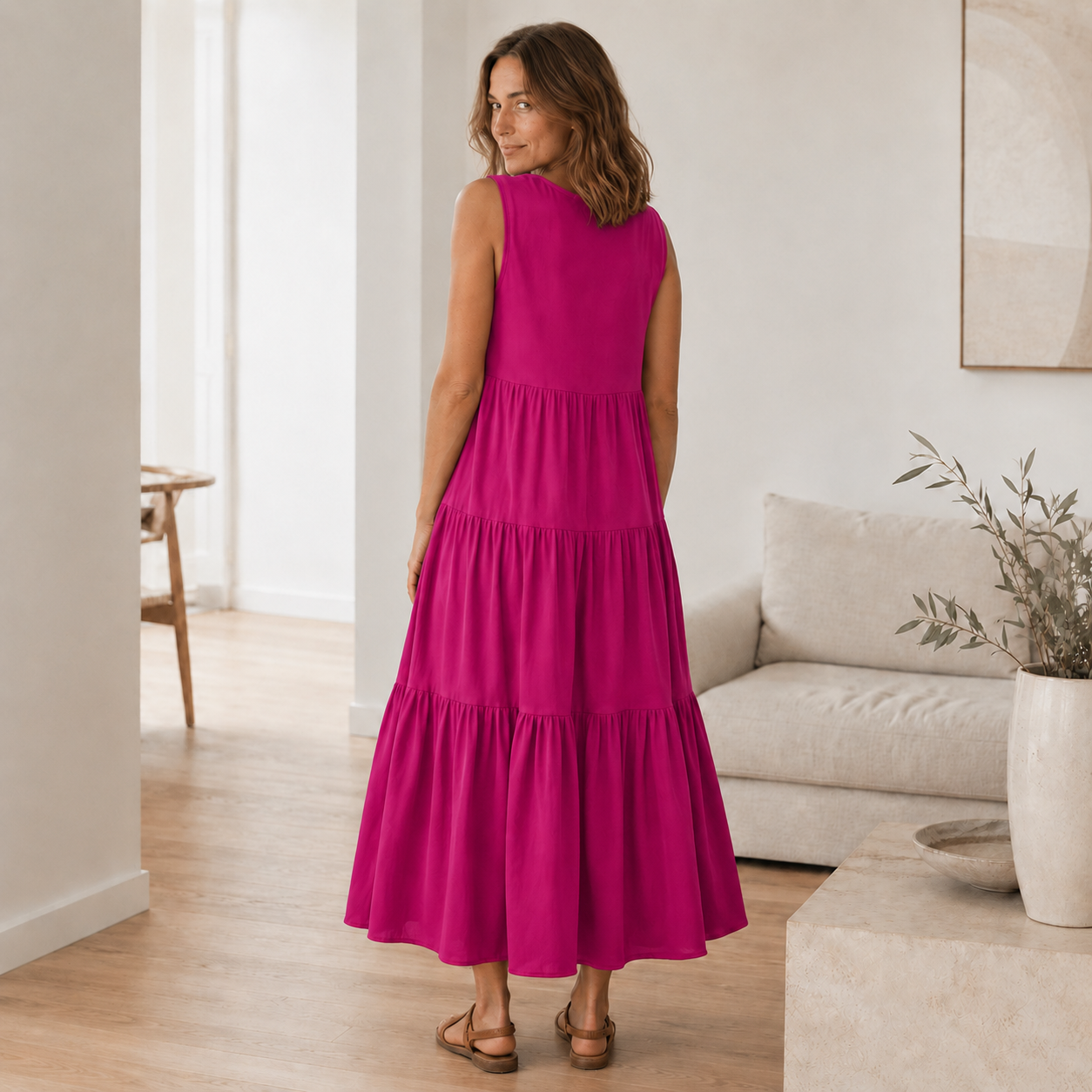 Maxi-jurk Smilla – Vloeiend met volant-lagen