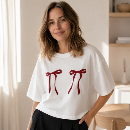 Shirt met strik Cleo – Speels & los gesneden