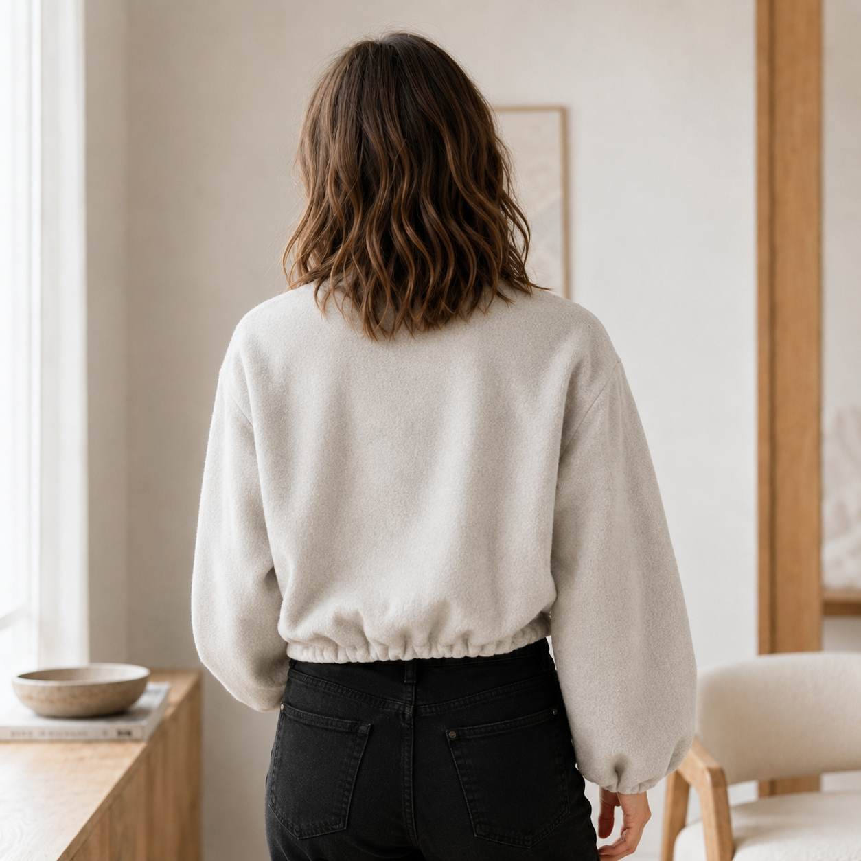 Fleece-bomber Nele – Cropped met rits