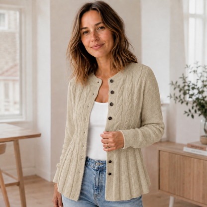 Vest Mila – Cardigan met peplumzoom