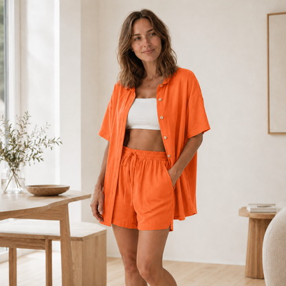 Loungewear-set Nea – Oversized hemd & short