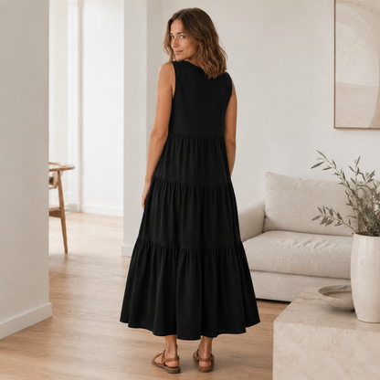 Maxi-jurk Smilla – Vloeiend met volant-lagen