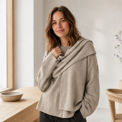 Gebreide trui Carla – Sjaalkraag in oversized look
