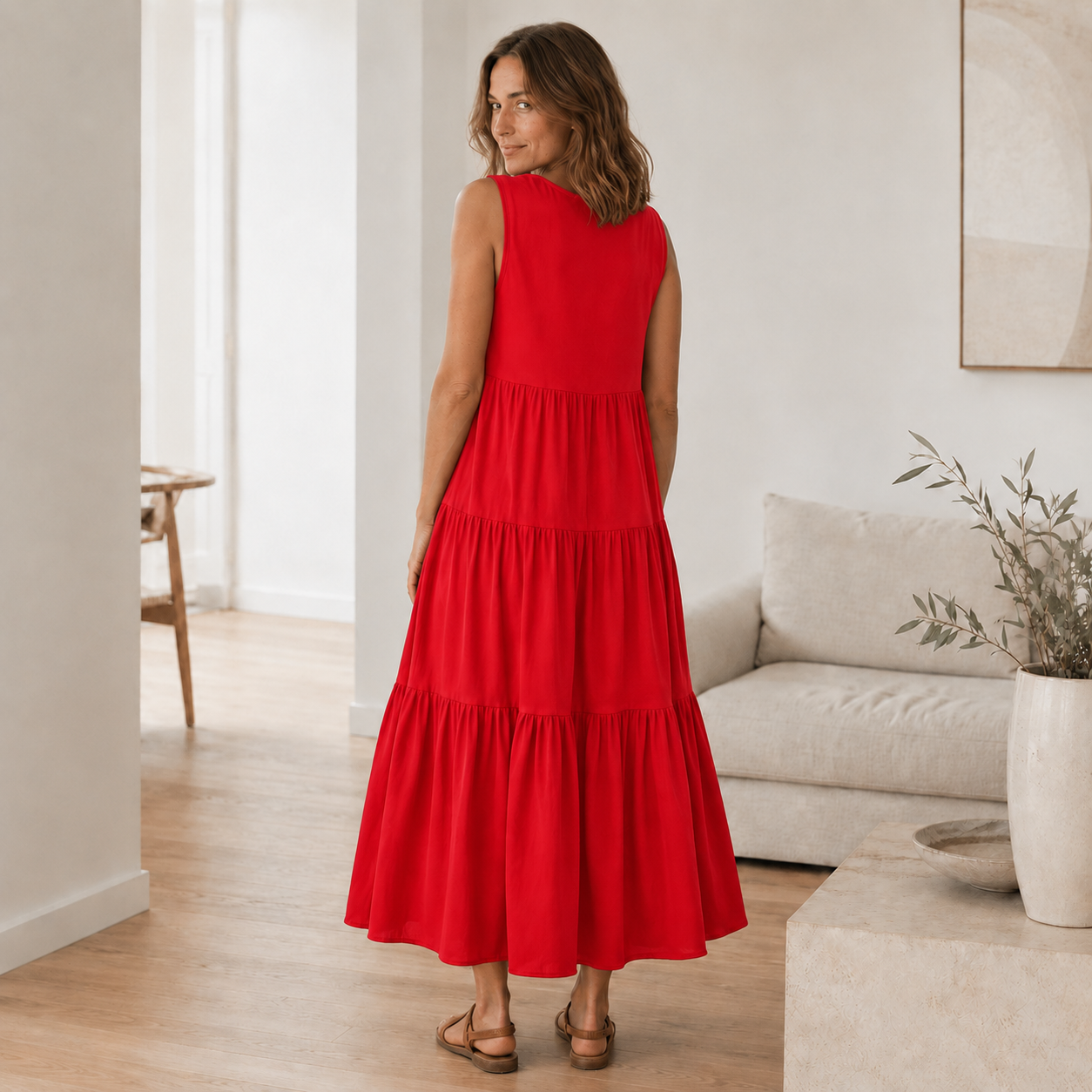 Maxi-jurk Smilla – Vloeiend met volant-lagen