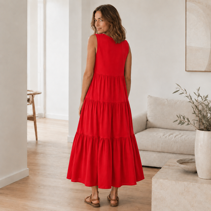 Maxi-jurk Smilla – Vloeiend met volant-lagen