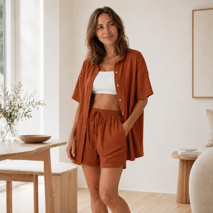 Loungewear-set Nea – Oversized hemd & short