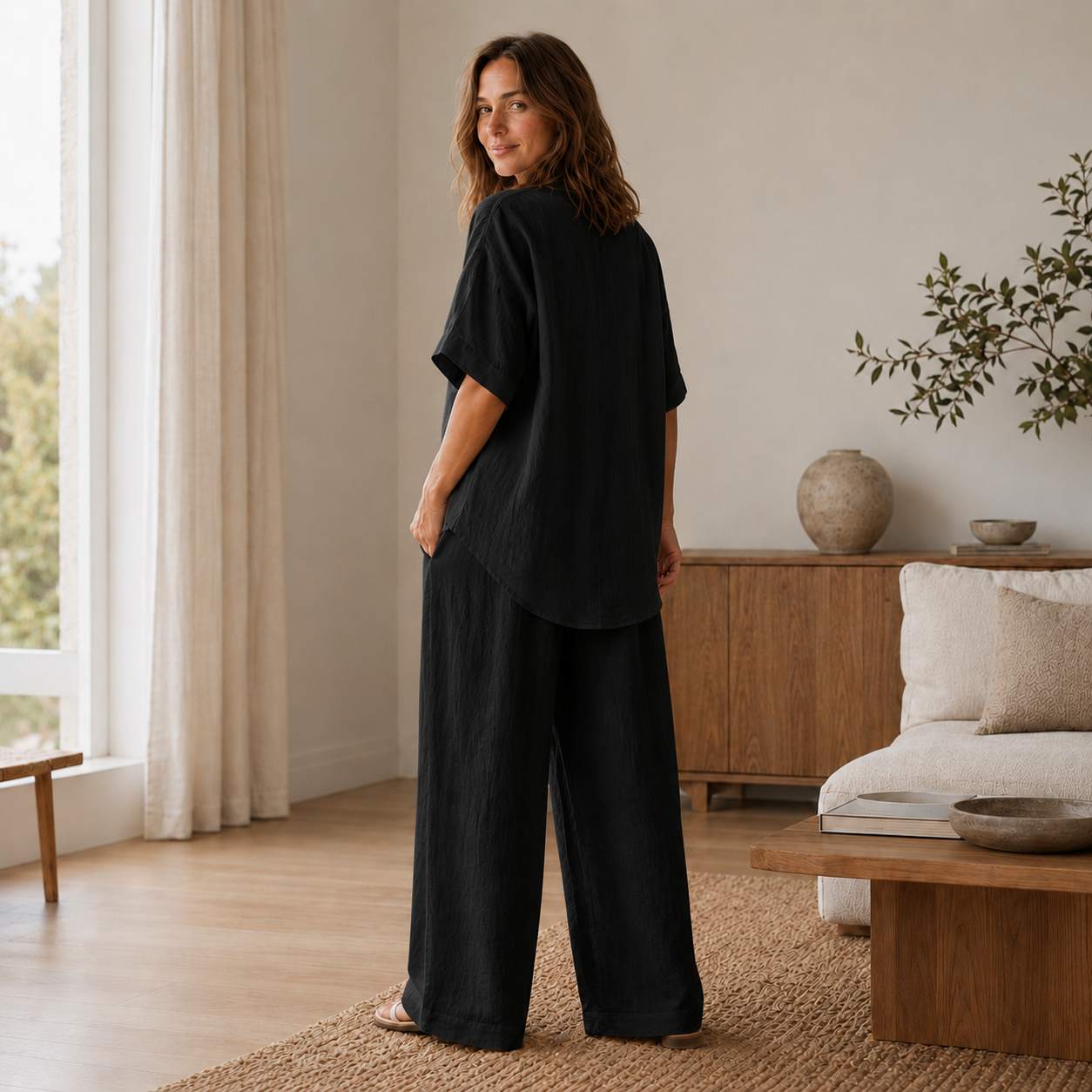 Loungewear-set Lina – Blouse & wijde broek