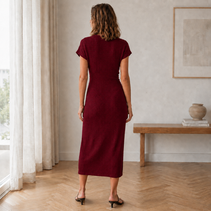 Midi-jurk Idun – Geknoopt met beensplit